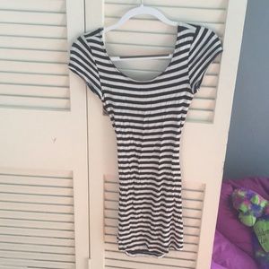 Stripy soft bodycon dress